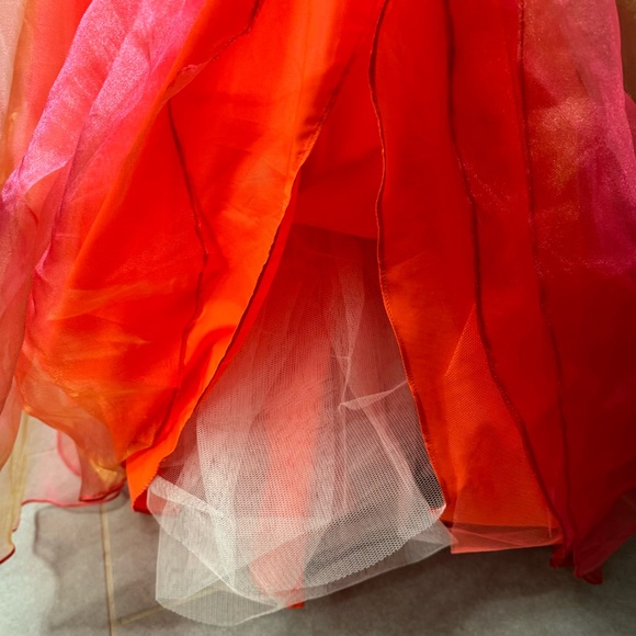 Tony Bowls Le Gala Floral Beaded Strapless Prom Pageant Ball Gown - Picture 9 of 16